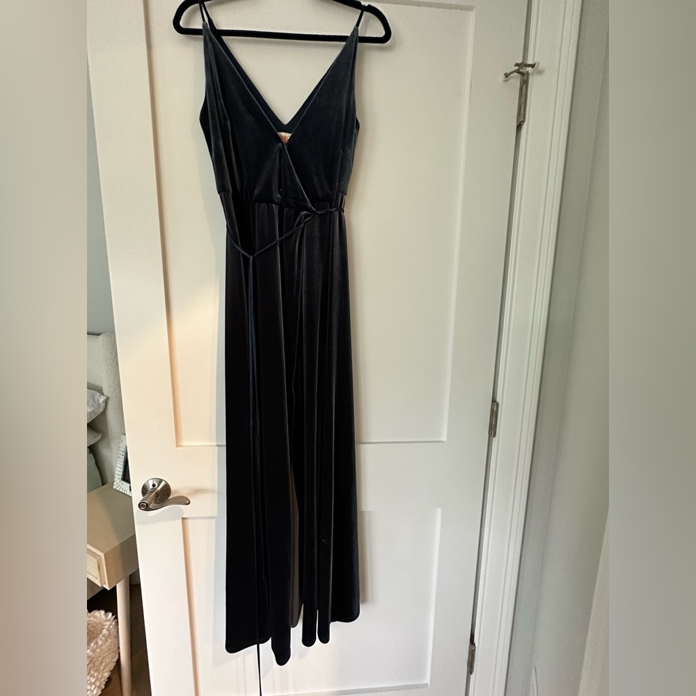 Jenny Yoo Andi Velvet French Blue Dress